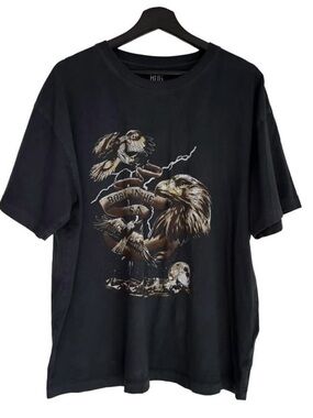BDG Urban Outfitters Tee Shirt Top Americana Eagle Print Unisex Oversized 90s